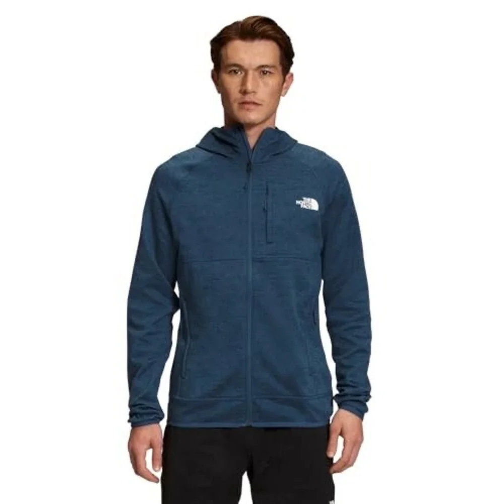 The North Face Mens Canyonlands Full Zip Hoodie Shady Blue Heather Fleece Jacket